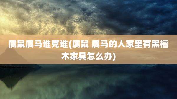 属鼠属马谁克谁(属鼠 属马的人家里有黑檀木家具怎么办)