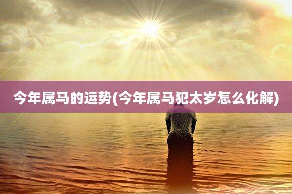 今年属马的运势(今年属马犯太岁怎么化解)