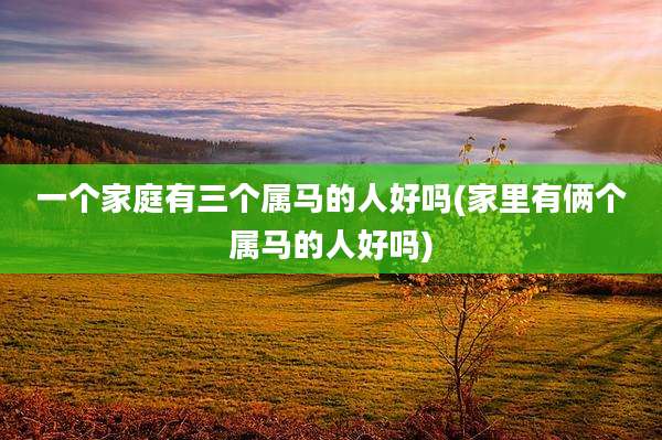 一个家庭有三个属马的人好吗(家里有俩个属马的人好吗)