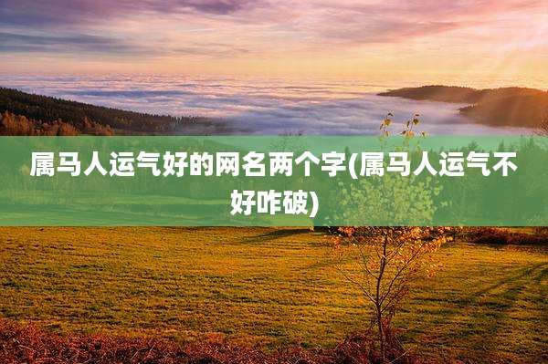 属马人运气好的网名两个字(属马人运气不好咋破)