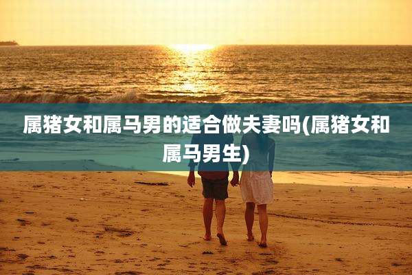 属猪女和属马男的适合做夫妻吗(属猪女和属马男生)