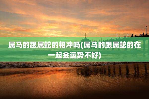 属马的跟属蛇的相冲吗(属马的跟属蛇的在一起会运势不好)
