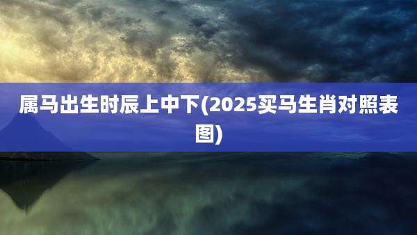 属马出生时辰上中下(2025买马生肖对照表图)