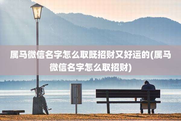 属马微信名字怎么取既招财又好运的(属马微信名字怎么取招财)