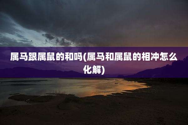 属马跟属鼠的和吗(属马和属鼠的相冲怎么化解)