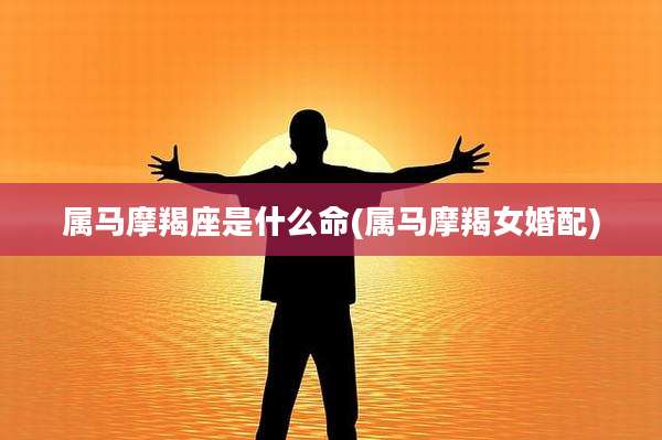 属马摩羯座是什么命(属马摩羯女婚配)