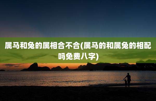 属马和兔的属相合不合(属马的和属兔的相配吗免费八字)