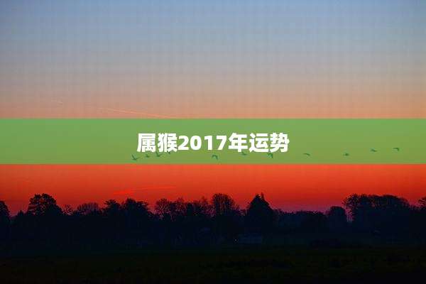 属猴2017年运势