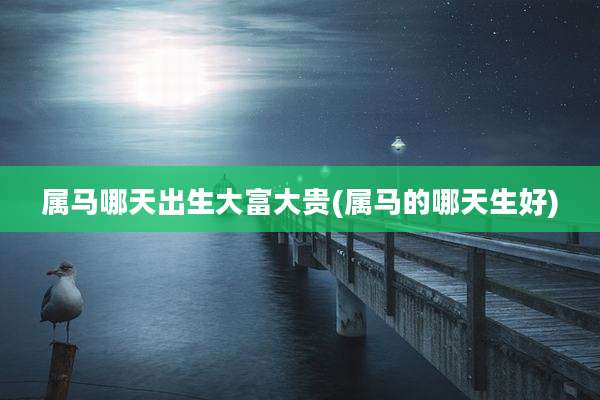 属马哪天出生大富大贵(属马的哪天生好)