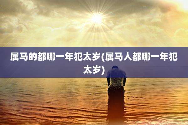 属马的都哪一年犯太岁(属马人都哪一年犯太岁)