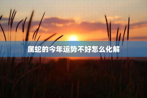 属蛇的今年运势不好怎么化解