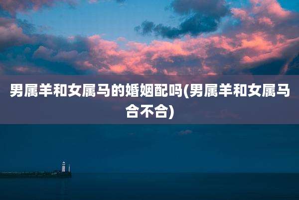 男属羊和女属马的婚姻配吗(男属羊和女属马合不合)