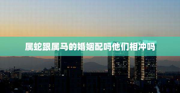 属蛇跟属马的婚姻配吗他们相冲吗