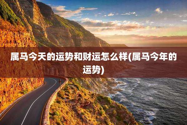 属马今天的运势和财运怎么样(属马今年的运势)