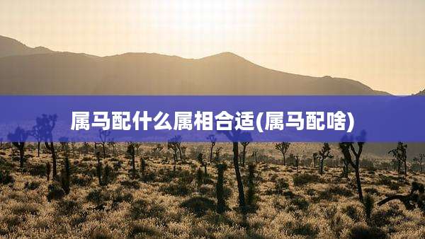 属马配什么属相合适(属马配啥)