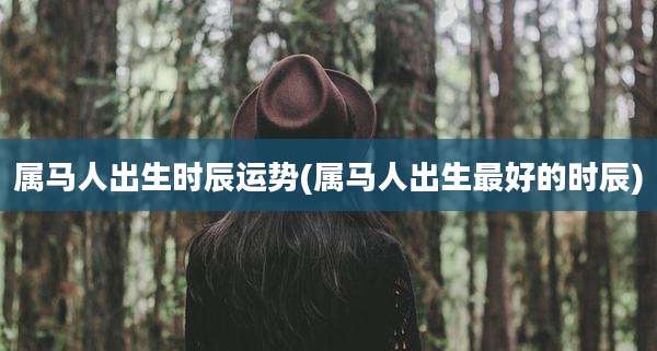 属马人出生时辰运势(属马人出生最好的时辰)