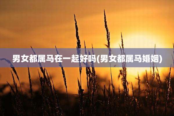 男女都属马在一起好吗(男女都属马婚姻)