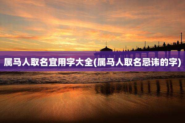 属马人取名宜用字大全(属马人取名忌讳的字)