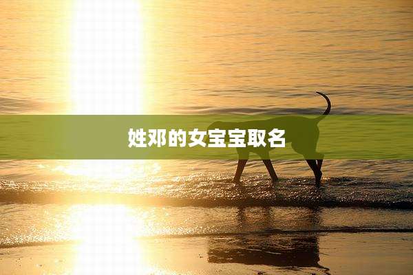 姓邓的女宝宝取名