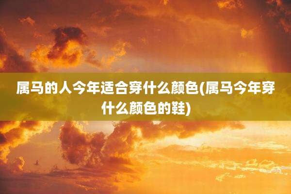 属马的人今年适合穿什么颜色(属马今年穿什么颜色的鞋)