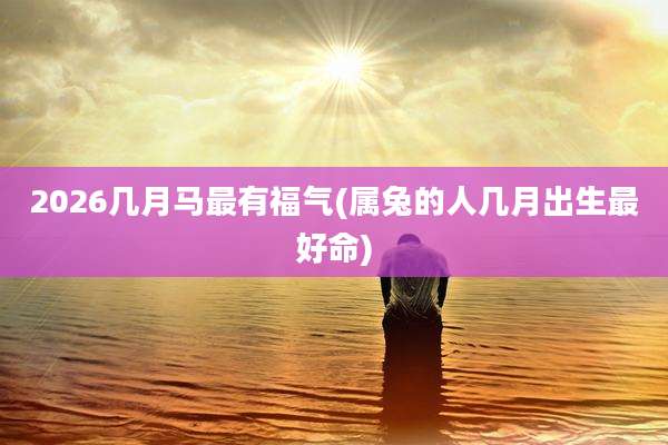 2026几月马最有福气(属兔的人几月出生最好命)