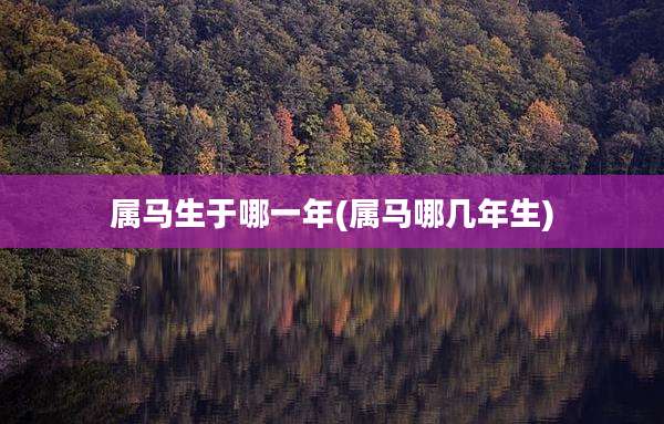 属马生于哪一年(属马哪几年生)
