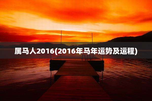 属马人2016(2016年马年运势及运程)
