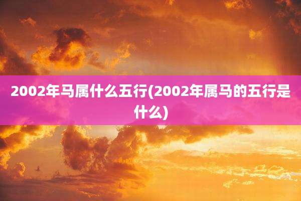 2002年马属什么五行(2002年属马的五行是什么)
