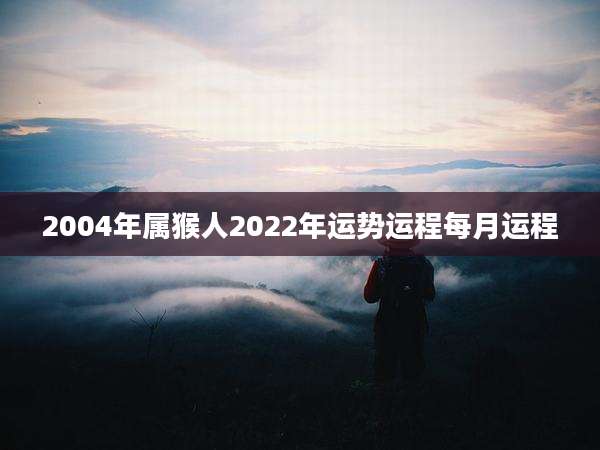 2004年属猴人2022年运势运程每月运程