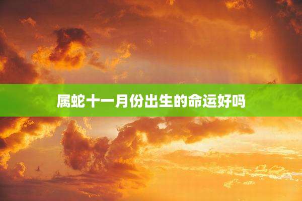 属蛇十一月份出生的命运好吗