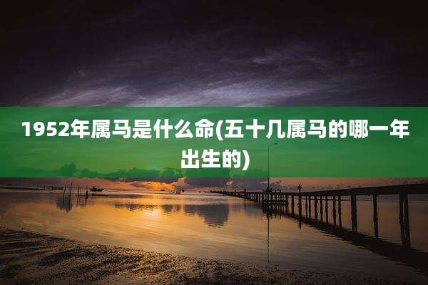 1952年属马是什么命(五十几属马的哪一年出生的)