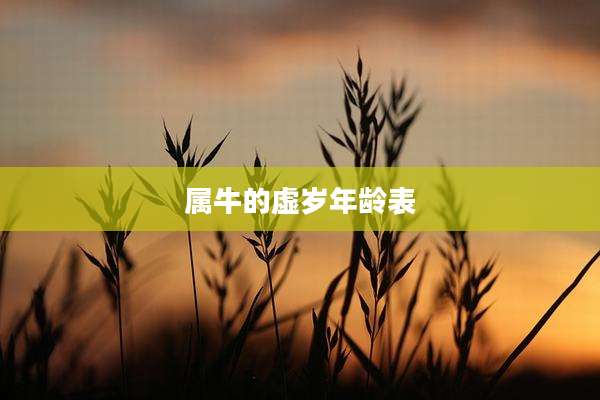 属牛的虚岁年龄表