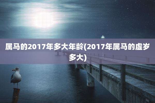 属马的2017年多大年龄(2017年属马的虚岁多大)