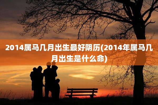 2014属马几月出生最好阴历(2014年属马几月出生是什么命)