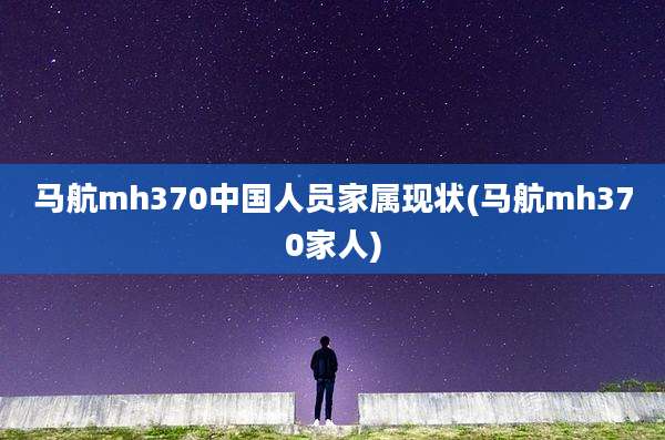 马航mh370中国人员家属现状(马航mh370家人)