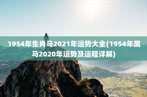 1954年生肖马2021年运势大全(1954年属马2020年运势及运程详解)