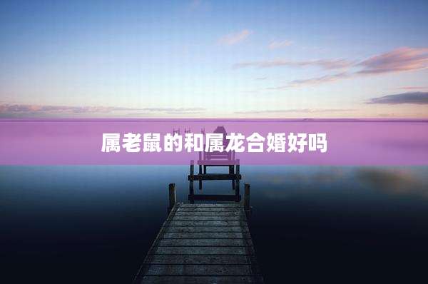 属老鼠的和属龙合婚好吗