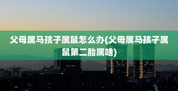父母属马孩子属鼠怎么办(父母属马孩子属鼠第二胎属啥)