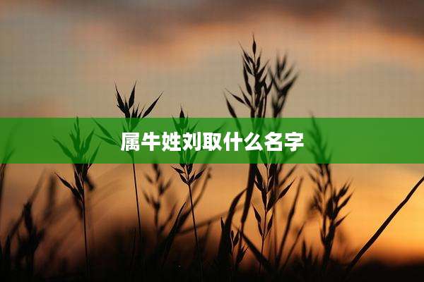 属牛姓刘取什么名字