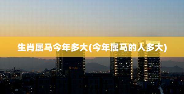 生肖属马今年多大(今年属马的人多大)