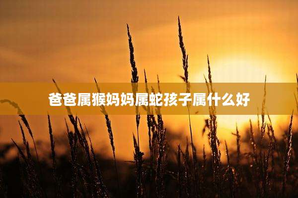 爸爸属猴妈妈属蛇孩子属什么好