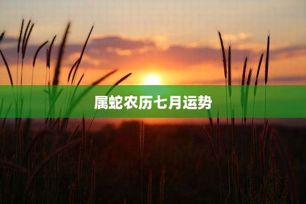 属蛇农历七月运势