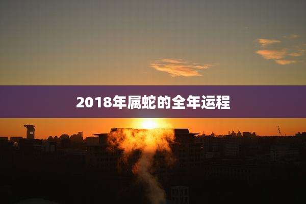 2018年属蛇的全年运程