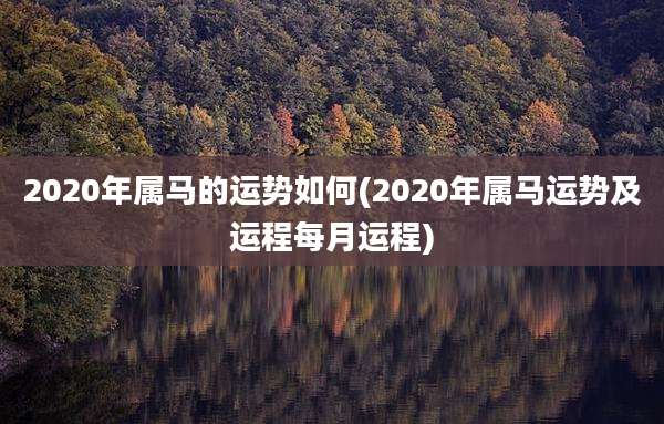 2020年属马的运势如何(2020年属马运势及运程每月运程)