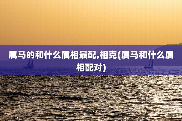 属马的和什么属相最配,相克(属马和什么属相配对)