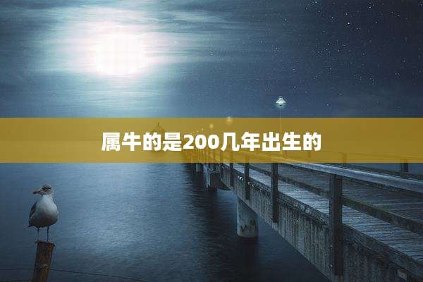 属牛的是200几年出生的