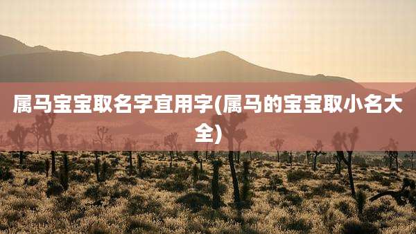 属马宝宝取名字宜用字(属马的宝宝取小名大全)