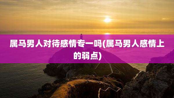 属马男人对待感情专一吗(属马男人感情上的弱点)