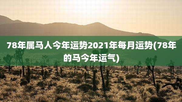 78年属马人今年运势2021年每月运势(78年的马今年运气)