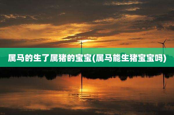 属马的生了属猪的宝宝(属马能生猪宝宝吗)